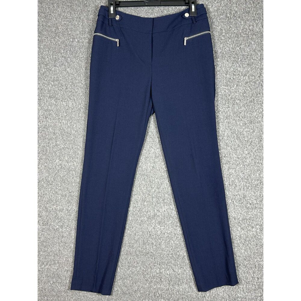 NWT Calvin Klein Women's Navy Blue Zipper Pocket Dress Pants Size 2